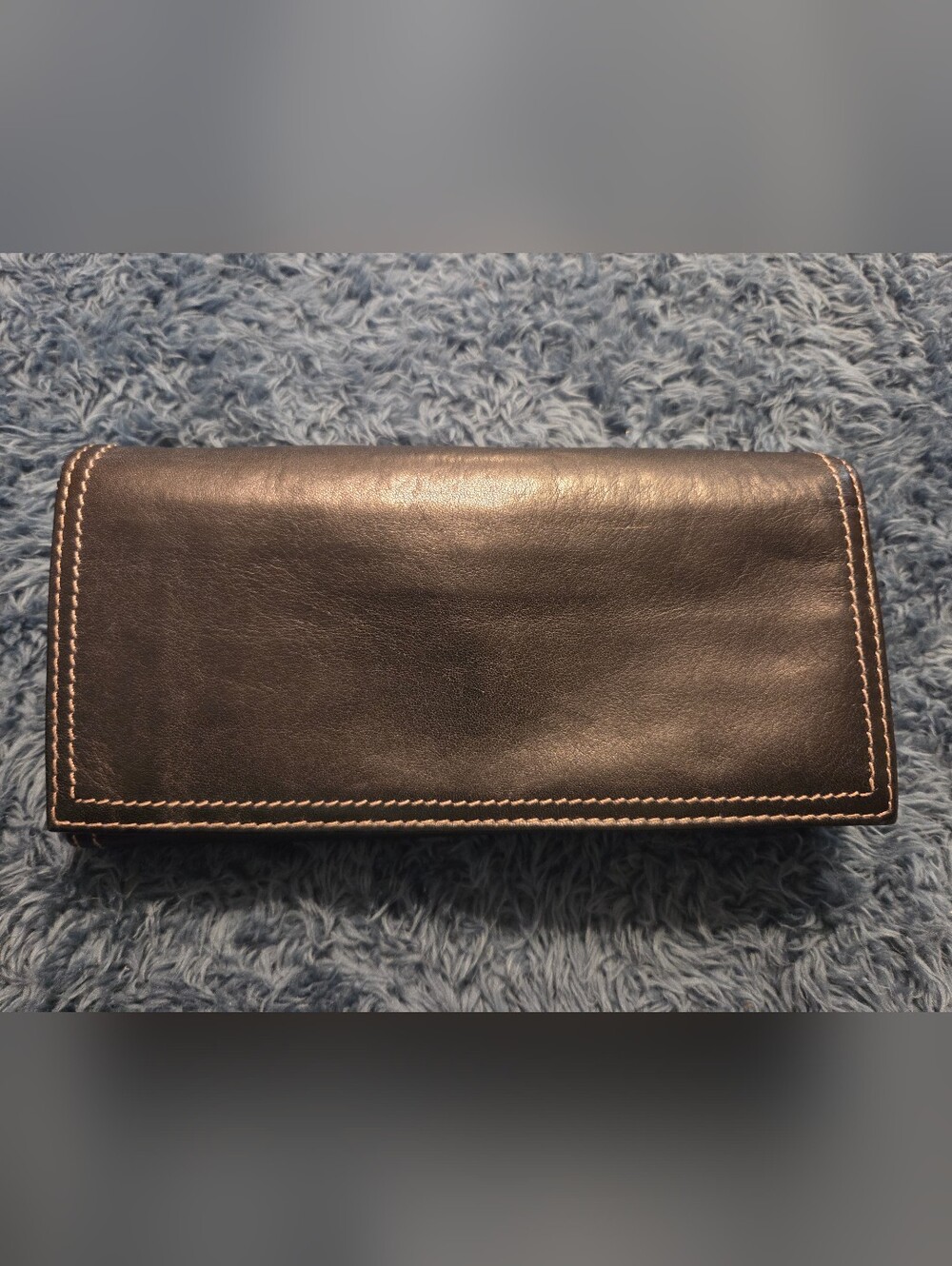 Tignanello Touchables Classic Black Leather Flap Snap Wallet Clutch